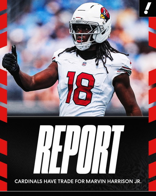 The Cardinals have a deal in place to trade former first-round WR Marvin Harrison Jr., per @adamschefter.

The trade partner and terms have yet to be announced, but Harrison will be made inactive for Sunday’s game vs. Detroit.
