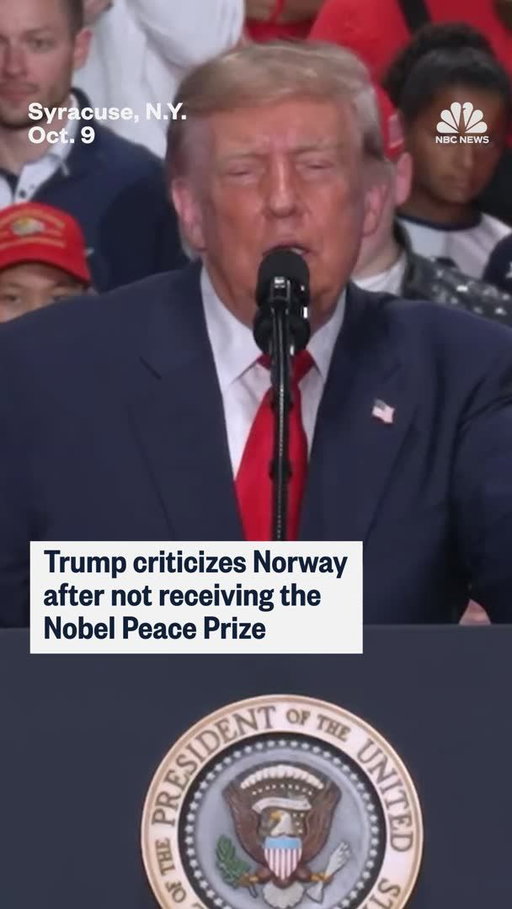 President Donald Trump lamented the Norwegian Nobel Committee choosing not to award him with its annual peace prize on Friday, telling rallygoers the decision leaves “an indelible stain on the country of Norway.”