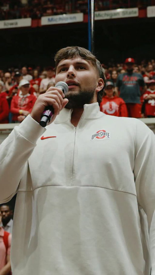 Carson with a message for Buckeye Nation at Skull Session 🗣️