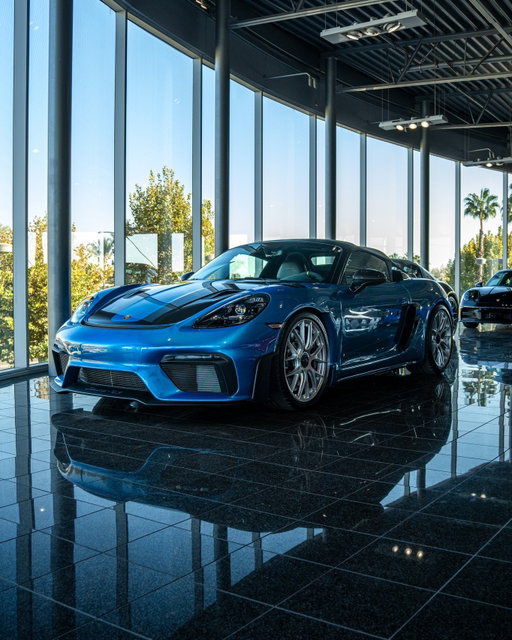 Paint to Sample Perfection: 2024 Porsche 718 Spyder RS 💙

Open-top driving elevated to an art form! Now available at Porsche Fresno, this Porsche Approved Certified Pre-Owned 2024 Porsche 718 Spyder RS is finished in stunning Paint to Sample South Sea Blue Metallic over a Black Leather/Race-Tex interior with Arctic Grey stitching.

Driven by a naturally aspirated 4.0L flat-six engine pushing 493 horsepower straight to an 9,000 RPM redline, this mid-engine icon combines lightweight engineering with pure mechanical emotion.

Offering Price: $257,362

Odometer: 1,751 miles

Build Highlights & Options

Paint to Sample Finish: Finished in rare South Sea Blue Metallic with Paint Protection Film (PPF) applied.

Weissach Package: Features an exposed carbon fiber front trunk lid (partially painted), carbon fiber trim accents, and leather/Race-Tex interior stitching.

Performance & Handling: Equipped with Porsche Ceramic Composite Brakes (PCCB), Front Axle Lift System, and 20" 718 Cayman GT4 RS Forged Magnesium
Wheels in Silver.

Interior & Electronics: BOSE® Surround Sound System, LED Headlights with PDLS, illuminated carbon fiber door-sill guards, and Chrono Package.

Contact the Porsche Fresno team or send us a DM to schedule your private tour! 📲

#PorscheFresno #Porsche718 #718SpyderRS #SpyderRS #PaintToSample
#SouthSeaBlue #WeissachPackage #PCCB #PorscheLife #FresnoCars
#PorscheFresno #Porsche718 #718SpyderRS #SpyderRS #PaintToSample
#SouthSeaBlue #WeissachPackage #PCCB #PorscheLife #FresnoCars