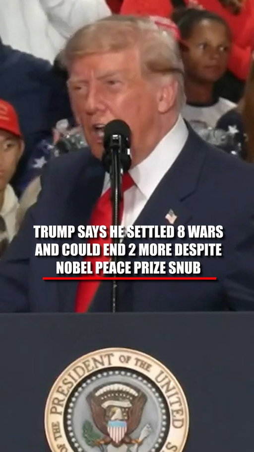 President Trump is pushing back after being passed over for the Nobel Peace Prize, saying leaders from countries where he helped resolve conflicts personally appealed to the committee on his behalf.

"So I settled eight wars with letters being sent from every president and prime minister," Trump says.

And he claims two more could be next, pointing to war in Iran and Russia-Ukraine conflict.