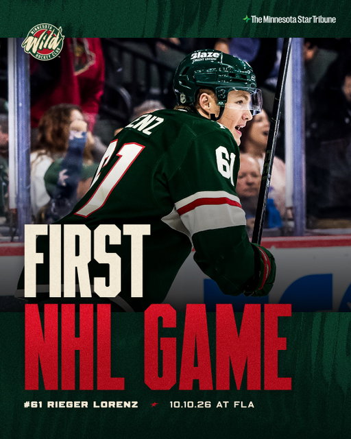 Making it official. Congratulations on your NHL debut, Rieger!

#mnwild | @StarTribune