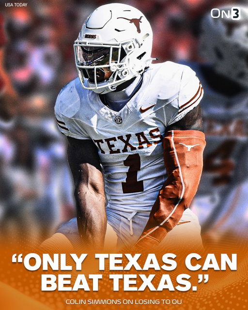 Texas star EDGE Colin Simmons after losing to Oklahoma: 

“We definitely beat ourselves. Only Texas can beat Texas.” 

Follow @On3 for the BEST of College Sports