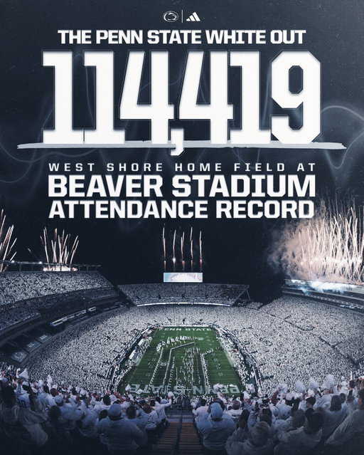 ⚪️Beaver Stadium Record⚪️

🫡 Nittany Nation