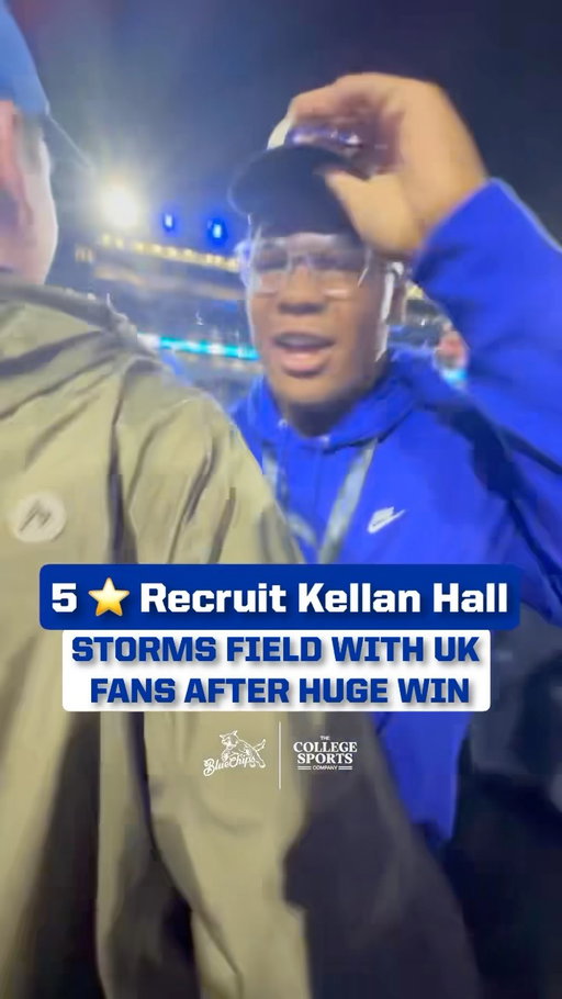 5 STAR RECRUIT ⭐️ @hall.kellan STORMS THE FIELD AFTER @ukfootball BEATS LSU 🔥👀

(🎥: @zane159 )

•
•
•
•
#BBN #BigBlueNation #CatsBy90 #WeAreUK #KentuckyWildcats