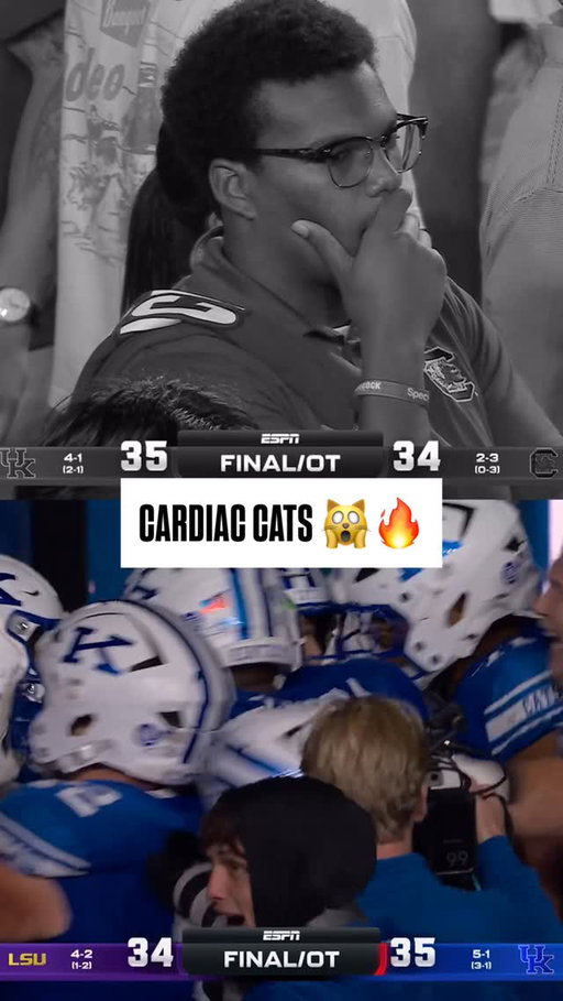 Kentucky is the first team in FBS history to win consecutive games by 1 point in OT 🚨 #cfb