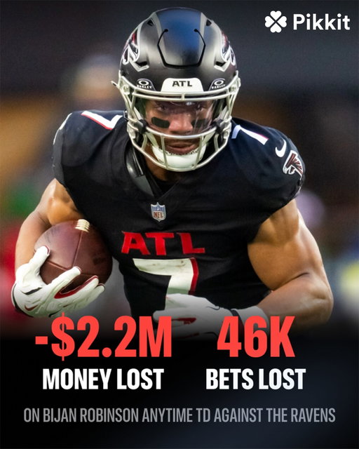 Everyone needed a Bijan Robinson touchdown (-185) to end the night 🫠

#nfl #sundaynightfootball #atlantafalcons