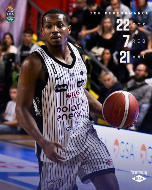 𝗧𝗼𝗽 𝗣𝗲𝗿𝗳𝗼𝗿𝗺𝗮𝗻𝗰𝗲 @ibsaitaly : 22 punti, 7 rimbalzi e 21 di valutazione per Quincy Olivari nella vittoria di Trento sul parquet di Udine 🙌

#TuttoUnAltroSport