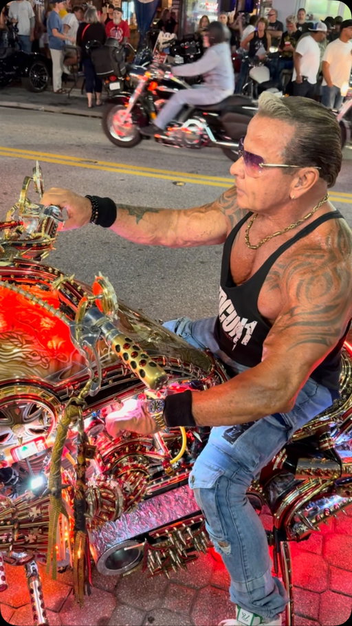 Time to start up the @gucci chopper on Main Street at Daytona @biketoberfestrally