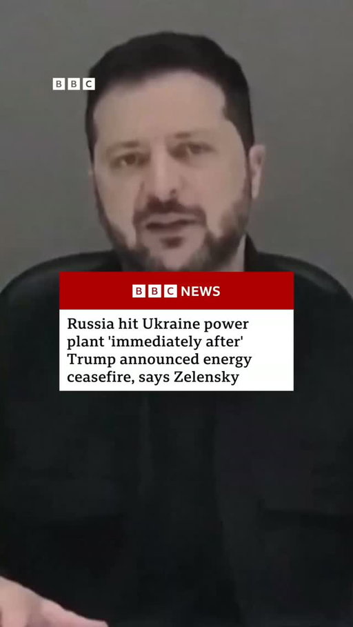 President Volodomyr Zelensky says Russia hit Ukrainian power plant 'immediately after' US President Donald Trump declared an energy ceasefire in a post on Truth Social.
 
Zelensky was speaking at the Warsaw Security Forum via video link, where he said Ukraine 'immediately' supported the idea.

Tap the link in @BBCNews's bio to read more.

#Russia #Ukraine #BBCNews