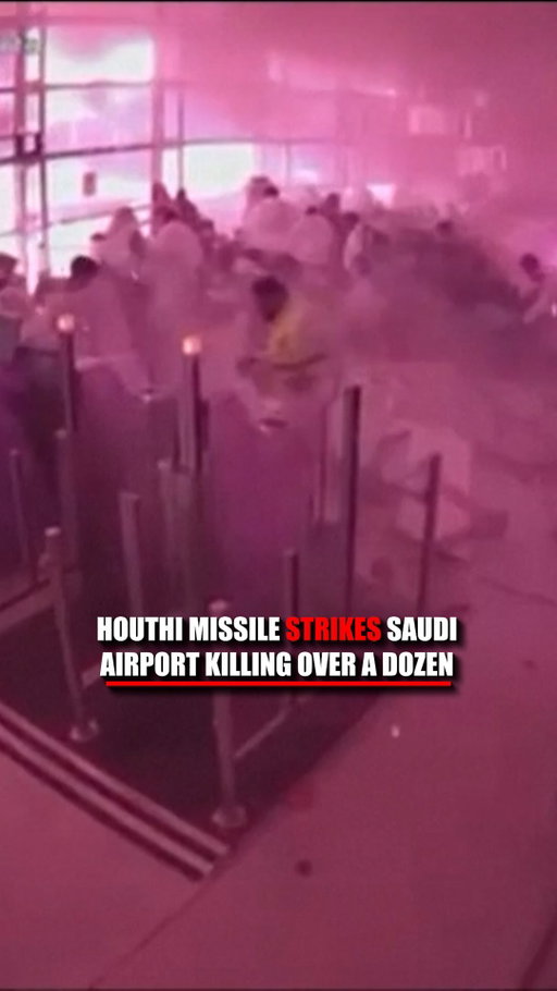 DISTURBING CONTENT: Passengers are seen lining up at security and sitting in a waiting area at Saudi Arabia's Riyadh airport just moments before a deadly attack sends people scrambling for cover.

The newly released surveillance footage captures the terrifying moments surrounding Saturday's strike, which killed 13 people and wounded more than 300.

Yemen's Iran-backed Houthi rebels have claimed responsibility for the attack, which has forced the international airport to suspend operations.