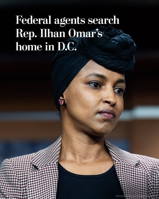 Federal authorities searched the D.C. home of Rep. Ilhan Omar on Monday morning, a person familiar with the matter said, intensifying long-standing immigration-related accusations from Republicans regarding the nation’s first Somali American lawmaker.

Homeland Security Investigations, the investigative arm of the Department of Homeland Security, executed the search. The Justice Department confirmed that it secured a court-authorized warrant for a law enforcement action Monday morning.

“Today in the Washington, D.C. area, Homeland Security Investigations executed a judicially authorized search warrant secured by the Department of Justice. This enforcement action is part of an ongoing federal criminal investigation,” the Justice Department statement said, without naming Omar.

The department did not confirm what investigation the search was connected to. Last month, U.S. officials said federal authorities were investigating whether Omar unlawfully entered the country by falsifying her immigration paperwork.

For years, allegations have circulated in conservative circles about Omar’s immigration history, though federal officials who have promoted the allegations have not provided substantiating evidence.

Omar is up for reelection in November after winning the Democratic primary in her district. In the 60 days before an election, the Justice Department enters a “blackout” period, during which the department typically refrains from taking public steps in politically related cases.

The department is not legally mandated to follow the blackout period, and it is unclear whether the Justice Department opted not to follow it or felt that it did not apply in this instance.

Read more at the link in our bio.