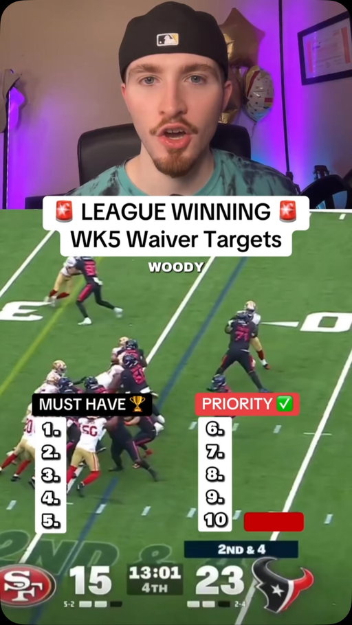 These are the MUST HAVE players on your week 6 waiver wire in fantasy football. #fantasyfootball
