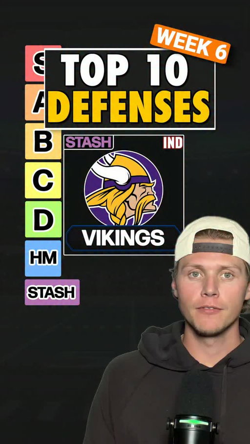 Top 10 Fantasy Defenses Week 6 🛡️

Stashes: Vikings, Browns

Ravens, Saints, Bears
streamable but outside my top 10. If Tua plays for Atlanta, the Bears climb into the C tier.

Giants, Jets
Giants face Shough, who hasn’t protected the ball all year. Jets face Maye and a few forced mistakes.

Jaguars, Seahawks
Jaguars face Stroud, who’ll take his share of sacks. Seahawks face Nix, who has five fumbles and three picks.

Texans, Patriots
Texans are at Jacksonville, tough, but second in the league in sacks. Patriots face Geno Smith, averaging four sacks and a fumble a game.

Rams, Broncos
Rams face Brissett, four picks and seven sacks in his last two. Broncos face Darnold, five picks and eight sacks over his last three.

Steelers, Chiefs
both S tier teams face the two offenses giving up the most points to defenses. Start the Steelers and Chiefs.

#football #nfl #fantasyfootball #nflfantasy #waiverwire