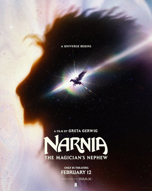 GRETA GERWIG'S 'NARNIA: THE MAGICIAN'S NEPHEW' POSTER

Netflix has debuted the first poster for "Narnia: The Magician's Nephew," directed by #GretaGerwig. The fantasy tentpole is set to open in theaters Feb. 12, 2027 before streaming on Netflix starting April 2. The cast includes Emma Mackey, Carey Mulligan, Daniel Craig and Meryl Streep

The trailer arrives online tomorrow.