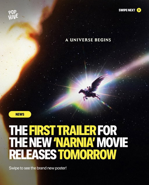 The first trailer for Greta Gerwig’s upcoming ‘Narnia’ film releases tomorrow! 🍿

‘Narnia: The Magician’s Nephew’ releases in theaters on February 12, 2027. It is directed by Greta Gerwig, who also directed ‘Barbie’, ‘Little Women’ and ‘Lady Bird’.

Are you excited to watch this? 🎬