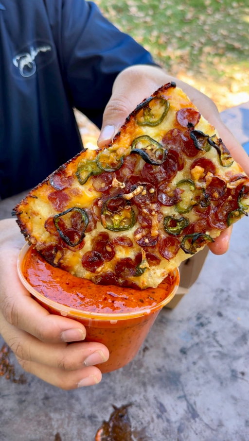 Trying the BUTTER CHICKEN + PIZZA combo 🤤🍕

For Pizza we went to @pizzasupremebeing and got:
🍕Heatwave - $6/slice (our favorite thing about their pizza is always the sourdough crust but this time it’s not as crispy as usual! The topping is still fire tho!) 
🍕 Lap Cheong Square - $9 (it’s somewhat similar go the heatwave with jalapenos and hot honey but they use la cheong instead of pepperoni. Also the crust is focaccia bread with a charred cheese edge that was so satisfying)
🍟 Lasagna Fries - $11 (this was so good! The fries was still crispy even with a generous amount of beef bolognese and ricotta on top!)

Here’s what we got from @bombaybarandgrillsac 
🥘 Butter Chicken - $14.99 (the sauce was so flavorful and there’re a cool amount of chicken too! We’ll definitely go back and try other things)