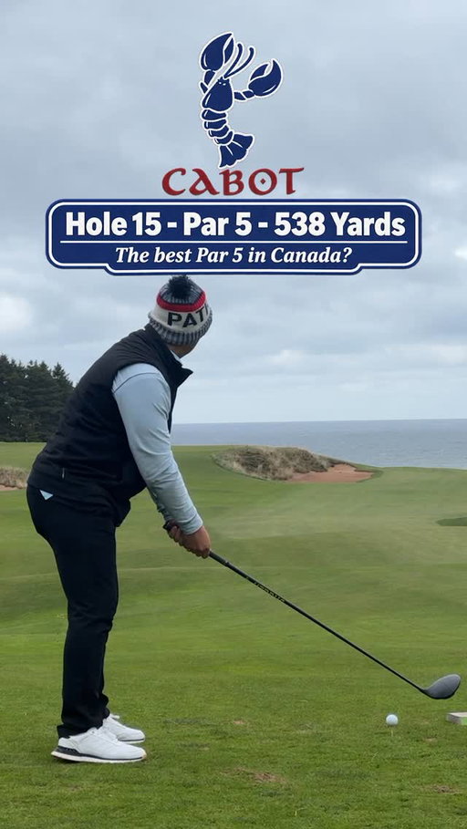 Is 15 at @cabotcapebreton Cliffs the best par 5 in Canada? Let’s play it and find out! Spoiler: yes this is my favourite par 5 in the country. #Cabot #CapeBreton #NovaScotiaGolf #Golf #PlayAHole