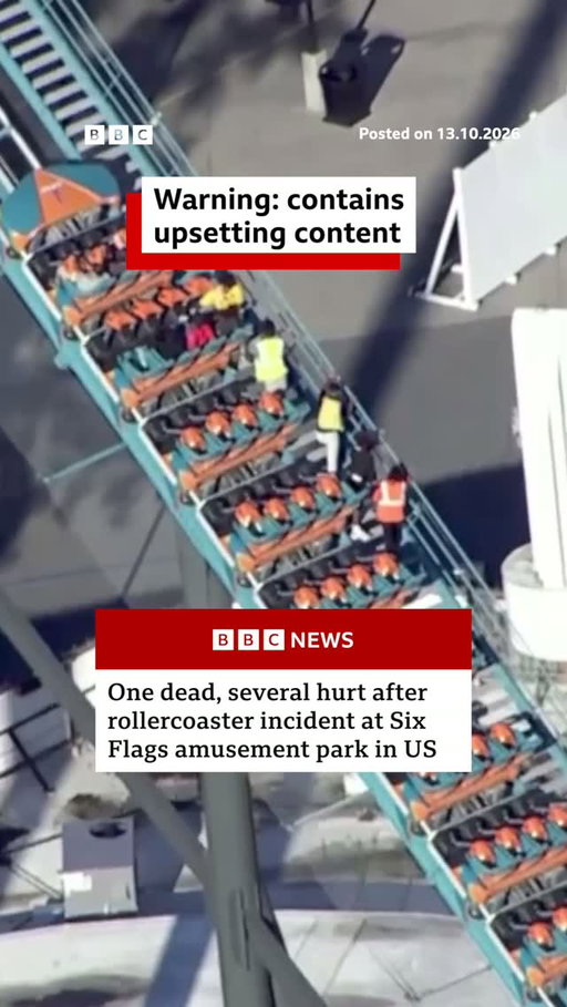 One person has died and several others have been injured after an incident on a rollercoaster at Six Flags Over Georgia, an amusement park in the US state of Georgia.
 
The Cobb County Police Department said it was investigating the incident at the park, about 15 miles (24km) from Atlanta, according to the BBC's news partner CBS.
 
The agency did not specify what ride was involved, but aerial footage from news helicopters showed the Goliath rollercoaster stuck on the railway, with riders being helped off by workers.
 
Tap the link in @BBCNews's bio for more details on this story.
 
#BBCNews
