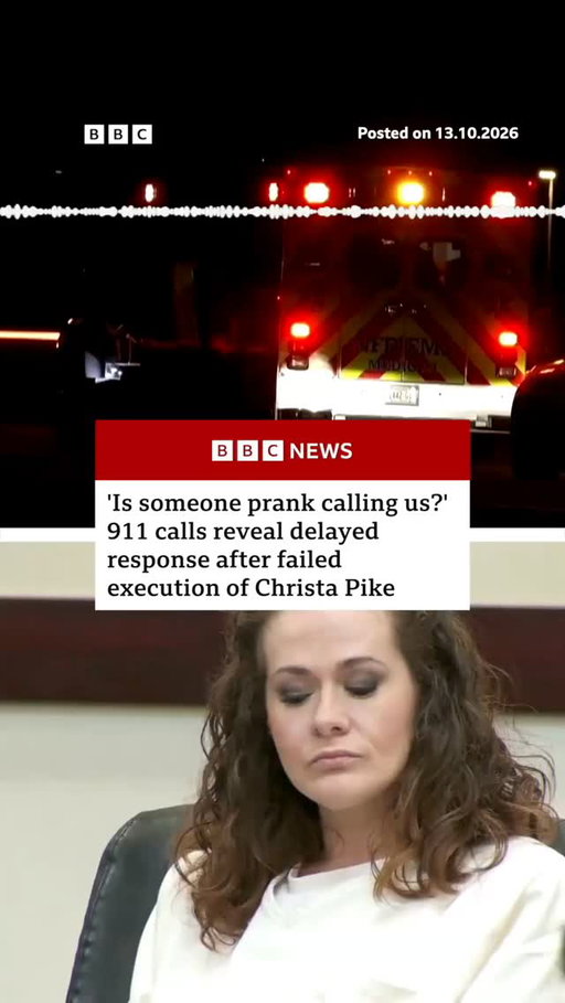A series of newly-released calls made after the failed execution of US death row inmate Christa Pike reveal emergency services were delayed by confusion among first responders and Tennessee prison officials.
 
The recordings, first obtained by the Associated Press, show that minutes passed as officials and responders attempted to confirm whether the request for emergency help in the execution chamber at Riverbend Prison was legitimate.
 
Pike, 50, was sentenced to death after murdering Colleen Slemmer with her then-boyfriend in 1995.
 
She survived two injections of the drug pentobarbital on 30 September and was taken to hospital in a critical condition.
 
Tap the link in @BBCNews’s bio to read more on this story.
 
#ChristaPike #Tennessee #BBCNews