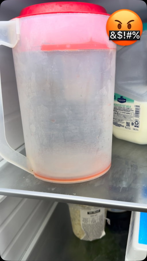 It’s WAAAAAAAAY TOO EARLY to see this in the fridge. I made him get up and make some more crystal light. STOP THIS NONSENSE.