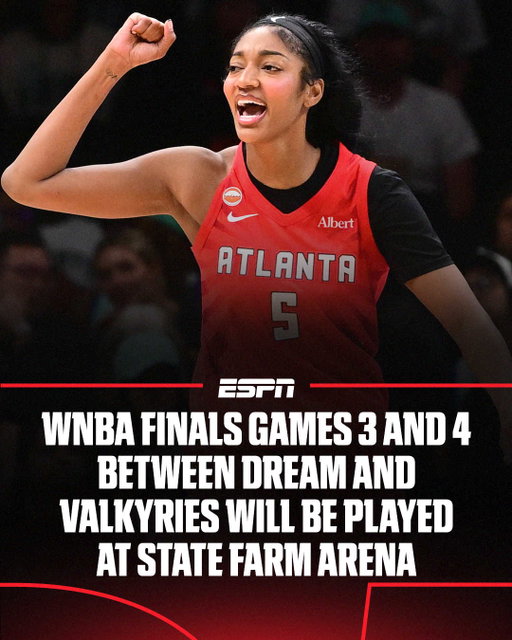 The WNBA announced that Game 3 will be moved to 10/21 and Game 4 will move to 1 PM ET on 10/24.

To accommodate the Dream on 10/24, the NBA’s Atlanta Hawks have agreed to move the start time of their regular-season home opener that evening.