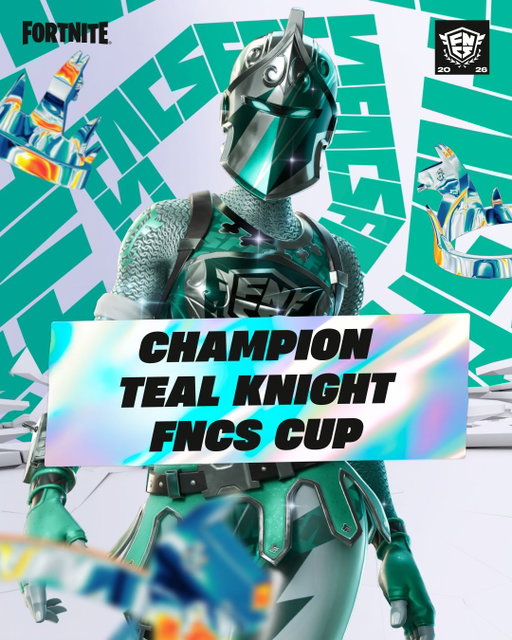 Compete in the Solo Champion Teal Knight FNCS Cup this Sunday to add the new bundle to your collection 🥶