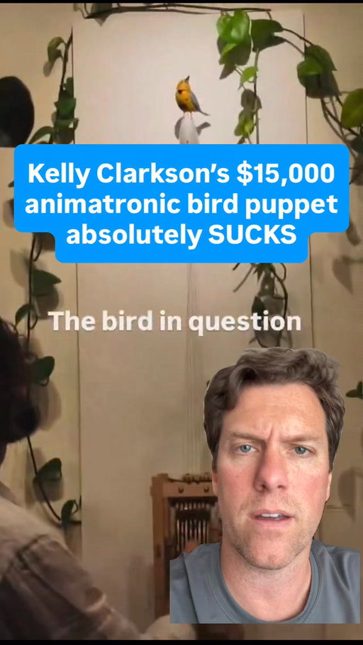 Kelly Clarkson’s $15,000 animatronic bird puppet absolutely SUCKS. This is the machine that brought America to its knees this week???