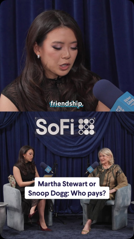 She said what she said! We brought in Martha Stewart to talk money for the first-ever live recording of Richer Lives at SoFi’s Smart Money Social Club. Watch more of her episode at the link in our bio.