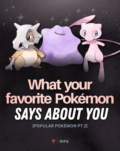 WHAT YOUR FAVE POKÉMON SAYS ABOUT YOU [Popular Pokémon Edition PT2] 👀

Swipe to find your favorite, then tell us if you feel seen or personally attacked!

What should we do next? Eeveelutions?⚡️Send this to the friend whose favorite you already know! 🌟

#pokemon #pikachu #pokemonart #pokemontcg #pokemoncollector
