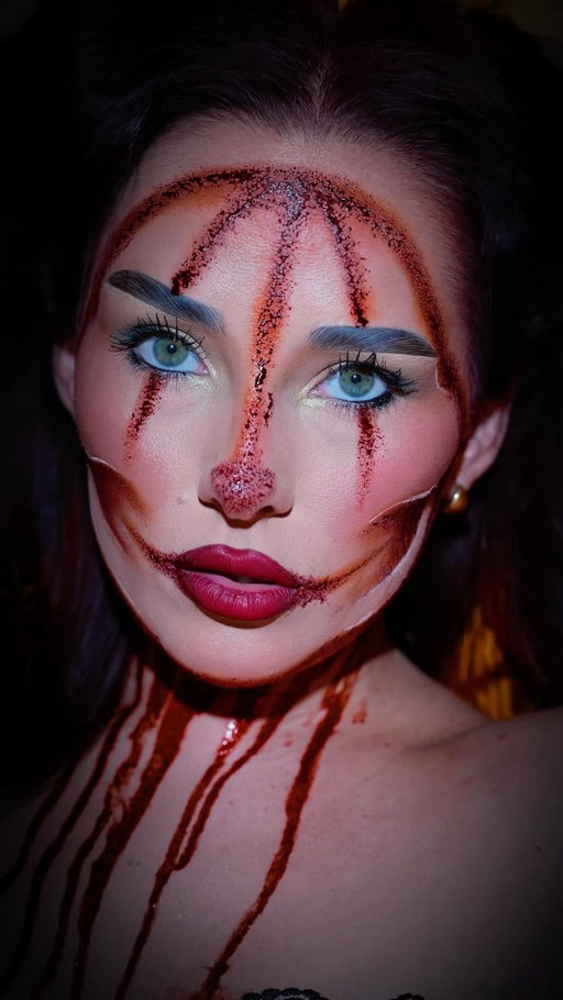 PUMPKIN 🎃 for the girlies to recreate this Halloween…. Day 13 of 31 days of Halloween 🎃🥹

• @beautybay 
- Bright matted palette

• @nyxcosmetics_uk 
- ‘white’ epic wear eyeliner
- ‘black’ paint stick

• @mehronmakeup 
- stage blood

• @kikomilano 
- ICYSHIMMER highlighter 

#pumpkinmakeup #31daysofhalloween #creativemakeup #makeupfyp #makeuptransformation