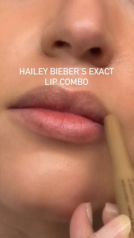 Comment LIST to get an email with all the links, promo codes, exact shades, and more!

This is Hailey Bieber’s exact lip combo from the French show, shown in good lighting so you can really see the shades.