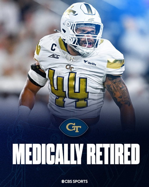 Georgia Tech star linebacker Kyle Efford announced he’s medically retiring from football due to injuries over the years. 

He led Georgia Tech in tackles from 2023-2025.