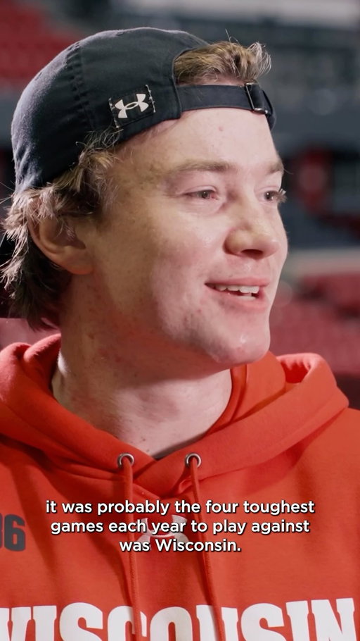 “Honestly, I hated it.” 😂 

@jj_wiebusch talks about his experiences playing against Wisconsin before joining the Badgers this season on the most recent Badger Bites episode available at BadgerConnect.com

(Full link in bio and comment section)