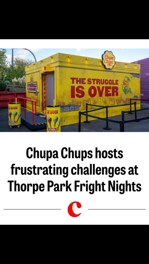 Chupa Chups hosts frustrating challenges at Thorpe Park Fright Nights 🍭 

N2O created the experience. 

Read the story on the Campaign website 💻