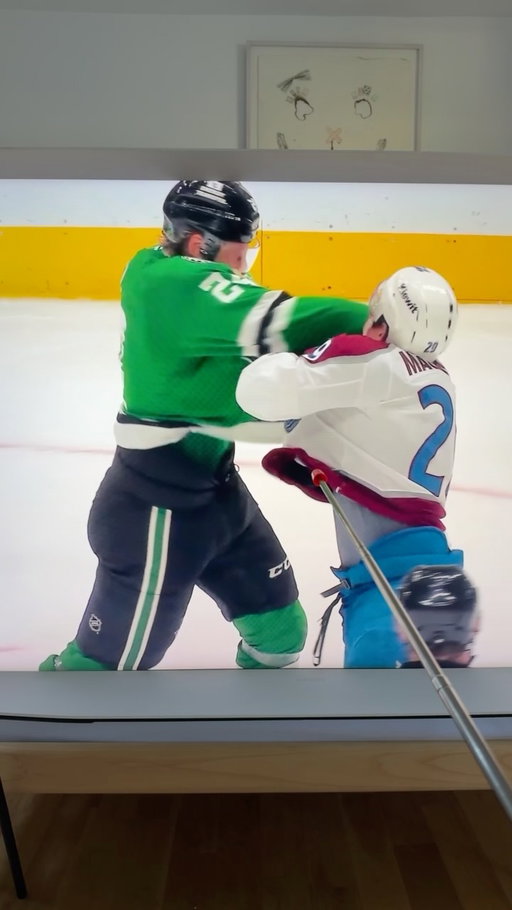 A couple of #beauties going toe to toe @mackinnon29 @dallasstars @coloradoavalanche #pointerstick