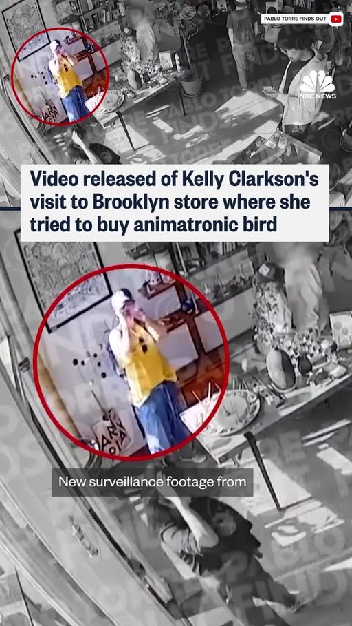 Newly released security footage shows Kelly Clarkson’s encounter in a Brooklyn speciality store now at the center of a viral feud that one of the store’s owners says is putting his staff in danger.