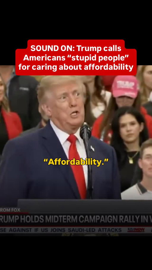 Wow: Donald Trump just ended his Alaska rally with a meltdown on stage, calling Americans “stupid people” for worrying about affordability.

Follow @majoritydemocrats for more!