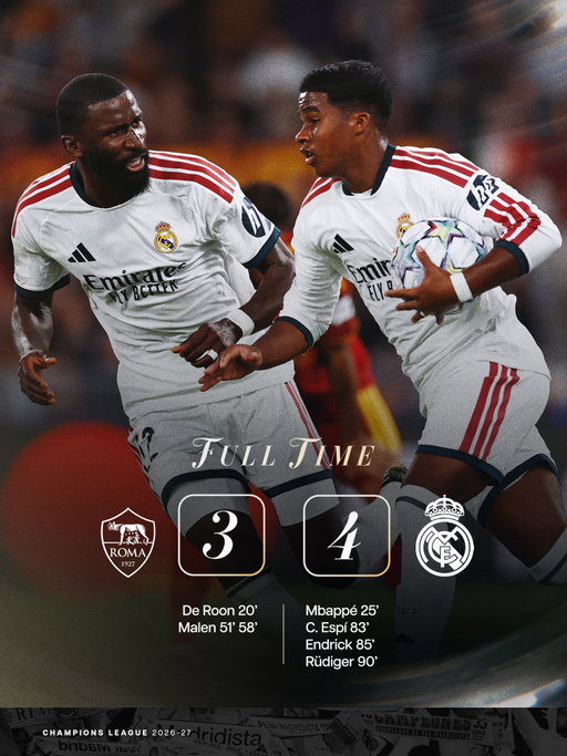 💪 WHAT A COMEBACK IN ROME!
✅ ¡REMONTADA EN ROMA!
#UCL