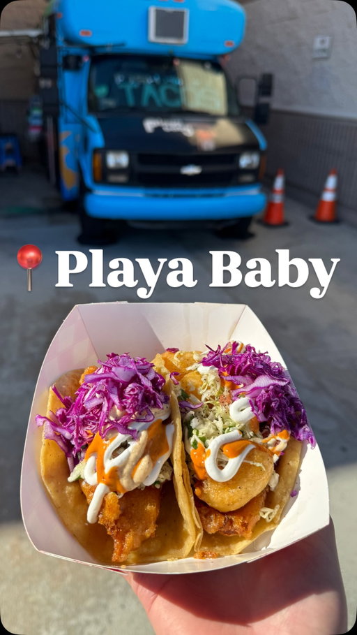Parked right at the entrance of the Westminster Walmart is a small blue truck serving some of the best fish tacos in SoCal. 🌮

Meet the husband-and-wife duo behind @playababytruck . Chef Amanda is from Southern Georgia with an extensive background as a professional chef, bringing big flavors and Southern hospitality to everything she does. Her husband Red is from Nayarit, Mexico, a coastal state known for its seafood, and has been making fish tacos the way his mom taught him for years.

One of my favorite things about the OC food scene is how different cultures and culinary traditions come together to create incredible food, and Playa Baby is a perfect example.

The taco menu is simple: fish, shrimp, or mixto (both). They’re made fresh to order with huge chunks of fish that come out perfectly crispy every time. All their sauces are made from scratch, and the habanero is my favorite! They also serve tortas, elotes, hot links, and fresh homemade lemonades.

My go-to order:
• 1 fish taco with both sauces (chipotle & habanero)
• 2 mixto tacos with both sauces

📍13331 Beach Blvd, Westminster, CA  92683

#fishtacos #ocfoodie #ocfood #mexicanfood #tacotruck