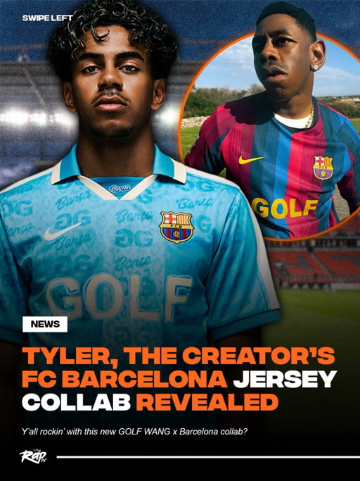 Tyler, The Creator x FC Barcelona collab in partnership with Spotify‼️👀

Tyler’s GOLF WANG is teaming up with Barça for an upcoming collab, bringing the streetwear brand’s signature aesthetic into the world of football ⚽️

Following Travis Scott’s limited-edition Barça kit collab, this is another major crossover between music, fashion and football. 

Y’all rockin’ with this⁉️🤔