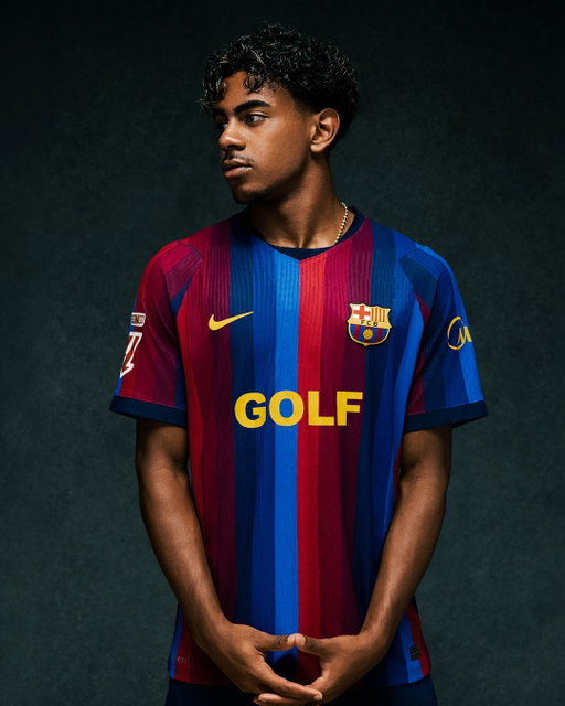 Barcelona will wear Tyler, The Creator’s ‘GOLF WANG’ brand on their shirts as part of Spotify's latest jersey takeover, for their upcoming El Clásico meeting with Real Madrid on 25 October 👕✨

The first jersey takeover of its kind, Tyler, The Creator’s edition featues a full GOLF WANG collection of Barça streetwear 😮‍💨

Barcelona Femení will also wear the jersey when they meet on Granada on 24 October 🤝