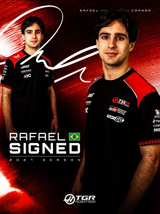 Signed, sealed, delivered. 🇧🇷✍️

We're excited to announce the signing of Rafael Câmara on a multi-year contract.

The Brazilian racer will make the step up to Formula 1 at the start of the 2027 season.

#HaasF1 #F1
