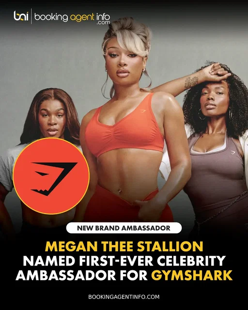 Megan Thee Stallion (@theestallion) has been named Gymshark’s (@gymshark) newest athlete and first-ever celebrity ambassador.

The high-energy partnership launches with the "Megan Does Gym" campaign, featuring the hitmaker alongside a diverse group of women working through various strength and fitness routines. The vibrant spot showcases Megan and her co-stars powering through their workouts while wearing signature Gymshark performance apparel and sportswear.

The milestone athletic signing deepens Megan’s expansive commercial portfolio, adding to her feature in True Religion's Spring ’26 “Make It True” campaign, her starring role for NYX Professional Makeup’s "Caramelt Mami Body Oil" release, and the debut of her first signature fragrance line, "Hot Girl Summer Eau de Parfum," created alongside Coty.

Gymshark continues to bridge fitness culture with major entertainment icons, aligning Megan with a prestigious global talent network that includes past brand collaborators Coco Jones and Ghetts.

The athletic deal caps off a massive 2026 stretch for the Houston icon. Following her featured verse on Dolly Babe’s "Pink Blush (Remix)" and her blockbuster vocal contribution to the official FIFA World Cup anthem "DNA (More Than a Game)" alongside Andrea Bocelli and David Guetta, Megan continues to reign as one of music’s most dominant and versatile cultural forces.

Create a free account at BookingAgentInfo.com to be the first to know about new music brand partnerships.

Follow @bookingagentinfo_ for more.