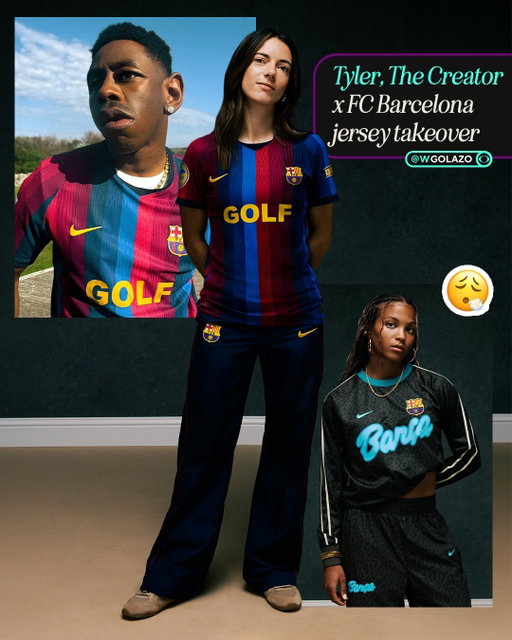 Barça and GOLF WANG just cooked with this one 🔥

@fcbfemeni will debut the @golfwang kit against Granada on October 24, marking the ninth artist takeover under the club’s Spotify partnership, with @feliciathegoat bringing his signature style to the Blaugrana 💙❤️