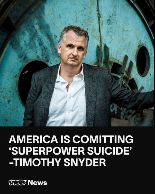 How fast can a superpower fall? Yale historian Timothy Snyder tells Shane Smith that America’s decline is being driven from the inside, and history offers few precedents for the pace. 

Watch the full conversation at the link in bio.