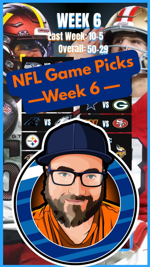 My Official Week 6 NFL Game Picks #acshear #nflgamepicks #nflweek6 #nflpredictions @novig