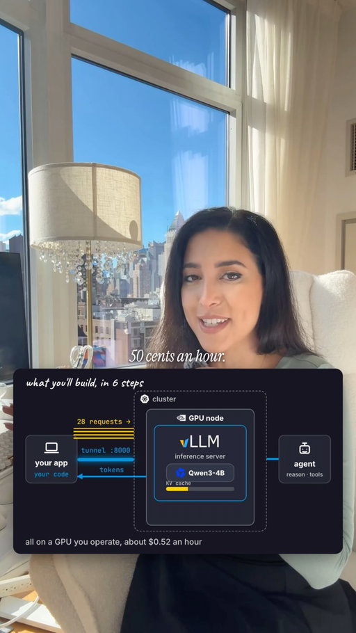 Let’s build your own AI inference engine in 6 steps ⚙️

Why run your own? When you call an AI API, this whole layer runs for you, on someone else’s servers. Running it yourself gives you cost, privacy, and control 🧠

The full walkthrough is a free GitHub repo created by the Akamai Developers team.

Comment ✨BUILD✨ & I’ll DM you where to find the repo and the Discord!

This repo walks you through:

🔹 Spinning up a GPU (about 50 cents an hour) and deploying vLLM, an open-source inference server, with Qwen, a real open-weight model

🔹 Pointing your existing code at it (no rewrite needed)

🔹 And by doing this you learn what’s under the hood of AI inference, watching the KV cache (the model’s working memory) fill up live. That layer is a really important skill for engineers right now

🔹 Want a community of builders around it, or have questions as you go? That’s what Edge Case Discord is for: office hours, live build sessions with their engineers, and $300 in Akamai Cloud credits for new users

Shout out to the Akamai team for awesome dev resources!

Happy building! 🤍