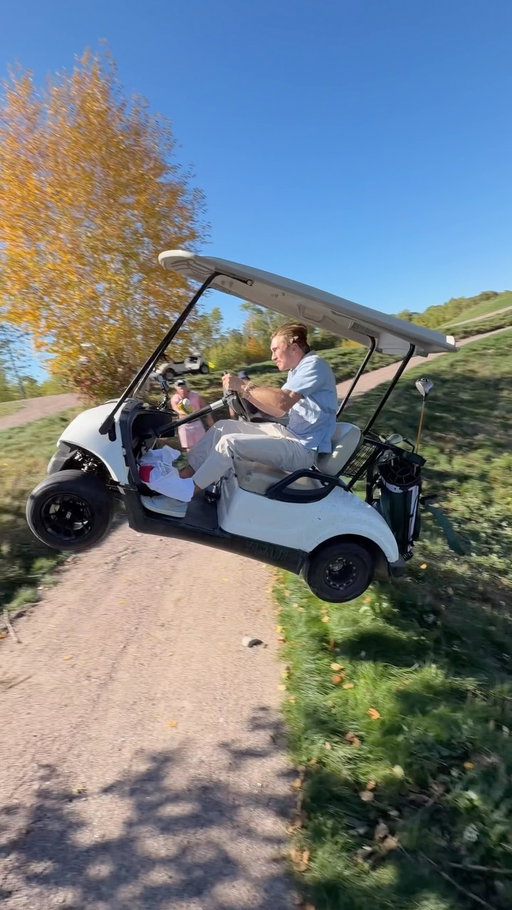 Golf cart step up 🤣 Reckless Golf 7
