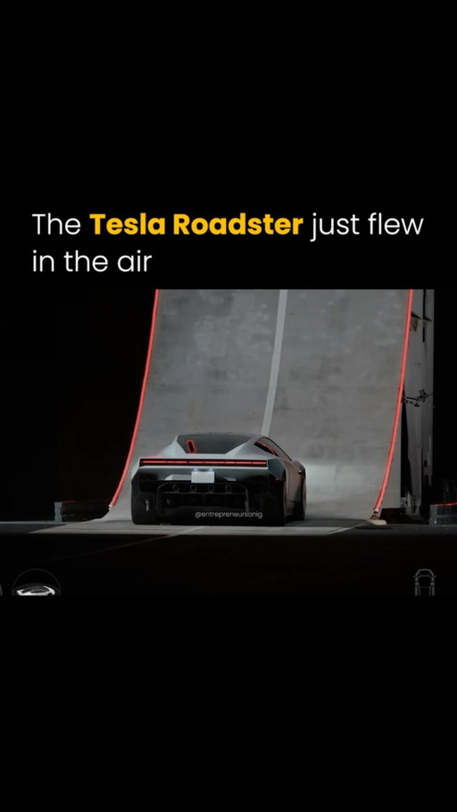 Elon Musk’s Tesla Roadster concept takes car stunts to another level, combining extreme downforce with SpaceX style rocket thrusters.

In this demonstration, the car climbs a steep curved ramp and travels upside down before descending with visible bursts of propulsion. The setup is designed to show how fans could hold the car against the ramp while thrusters help control its movement.

It is a glimpse of how Tesla and SpaceX technology could come together in a vehicle built to push the limits of performance.

Follow (@entrepreneursonig) for everything related to entrepreneurs.

Media: Tesla on X